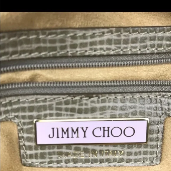 Jimmy Choo Silver Tan PythonTop Handle Bag - Picture 7 of 13